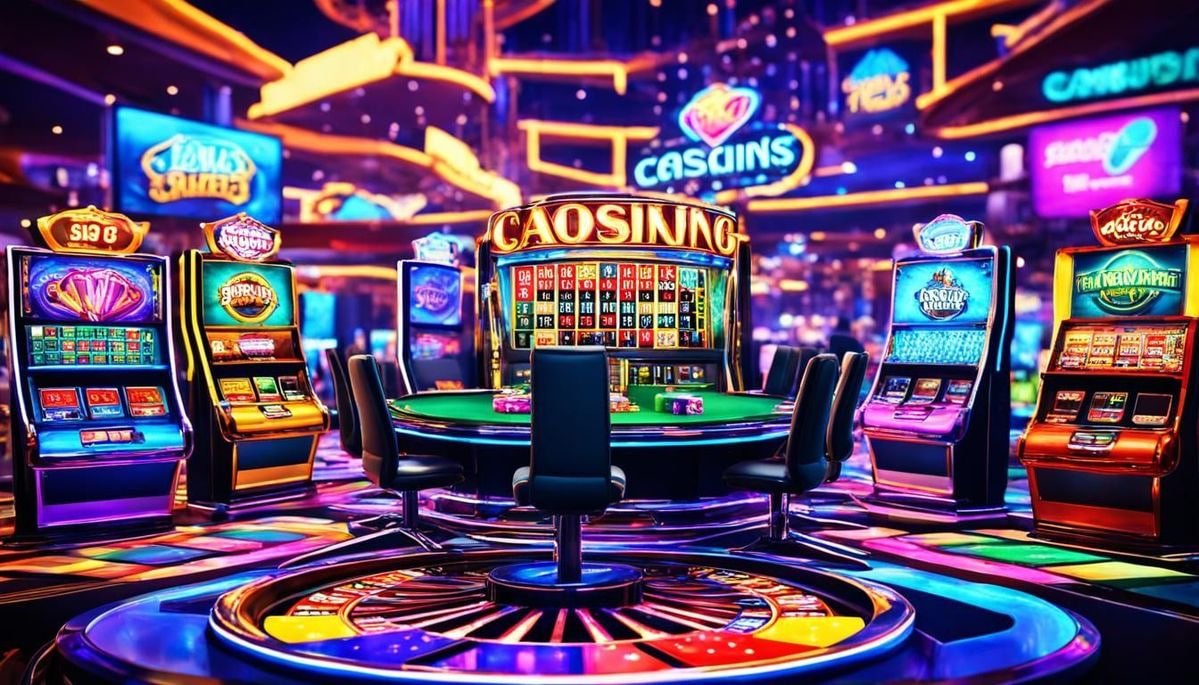 Tampilan antarmuka layar permainan casino live dengan dealer berseragam